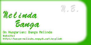 melinda banga business card